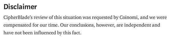CipherBlade admitting they were paid by Coinomi for the report