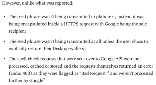 Coinomi's false claim about HTTPS encryption while sending unencrypted passphrase data